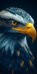 蓝羽金喙的威严雄鹰