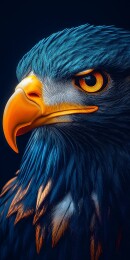 蓝羽金喙的威严雄鹰