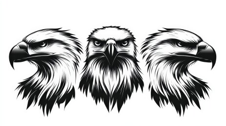 黑白鹰头图案