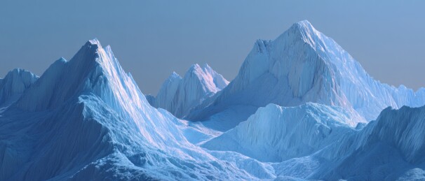 冰雪山脉极地风光蓝色冷峻