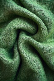 绿色褶皱麻布纹理图