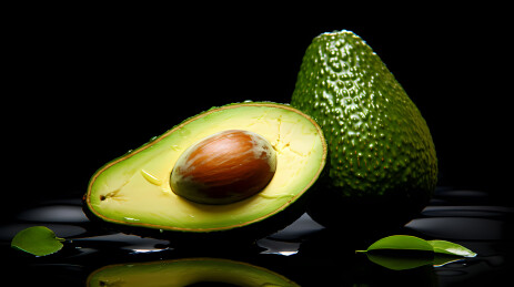 切开鳄梨与完整鳄梨