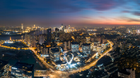 徐汇滨江晚霞风光