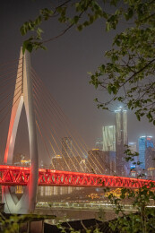 重庆东水门长江大桥夜景
