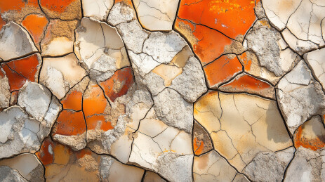 开裂道路的高角度视图