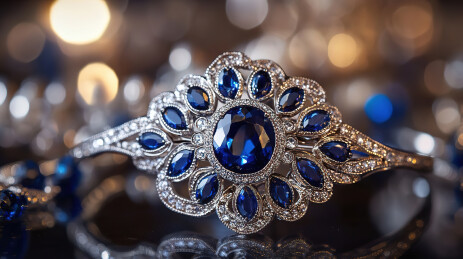 桌上珠宝的高角度视图