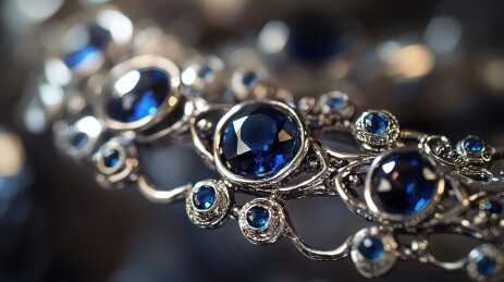 桌上珠宝的高角度视图