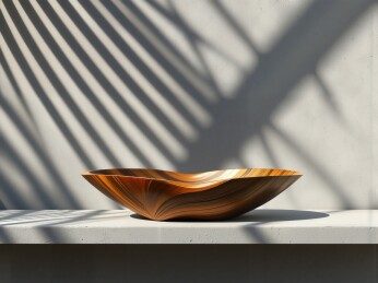 光影交错的木质碗主题