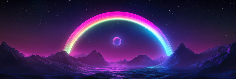 夜空映衬下的风景轮廓