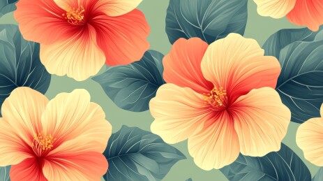 粉茶花清新风花卉排列场景