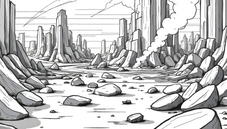 荒芜之地的未来城市剪影