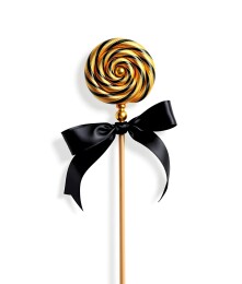 黑金螺旋棒棒糖配黑色蝴蝶结