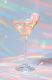 梦幻糖果马提尼酒饮品彩虹光影