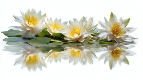 白莲花水面静谧绽放