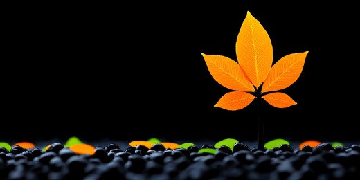 黑底橙叶小植株