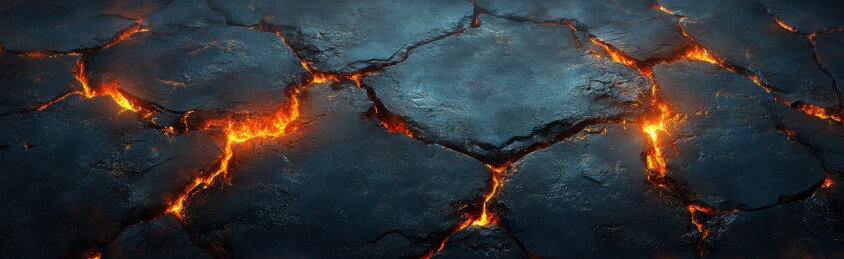 熔岩裂炽热自然场景