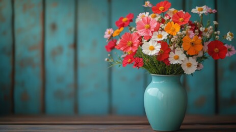 花卉冷调静物场景