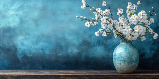 花卉冷调静物场景