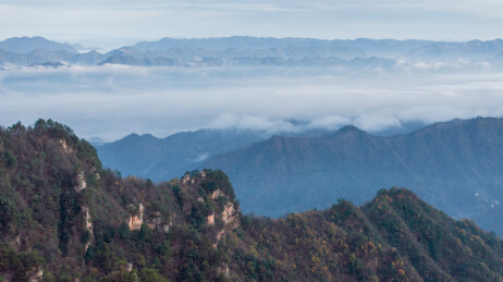 日出时分的张家界武陵源景区天子山风光