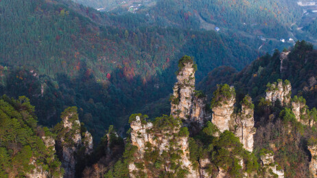 日出时分的张家界武陵源景区天子山风光