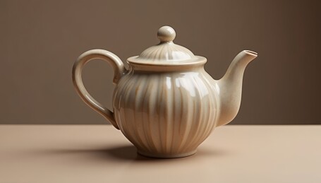 典雅陶瓷茶壶的静谧时光