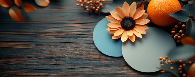 秋季风粉饼美妆展示场景