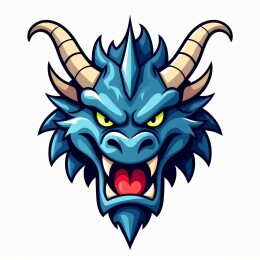 怒吼的青色龙首