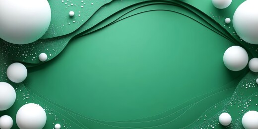 白球错落于浅绿背景之上