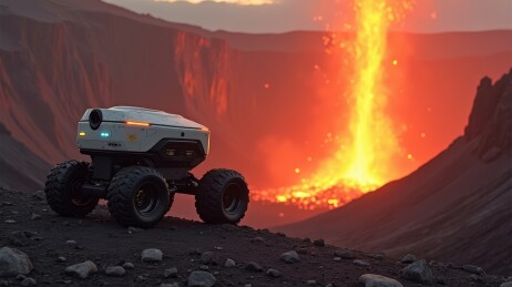 火山旁的未来探索车