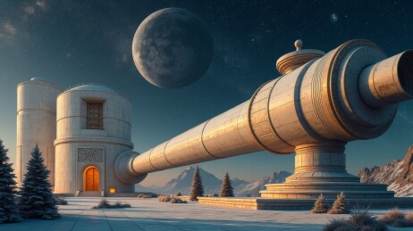 星空下的天文观测站