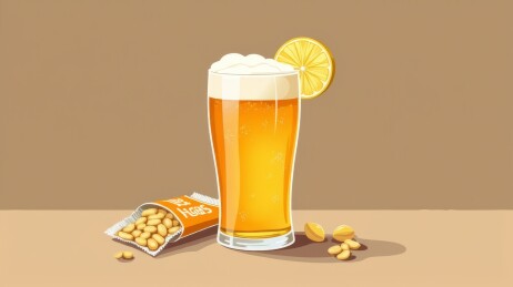夏日清爽啤酒与花生