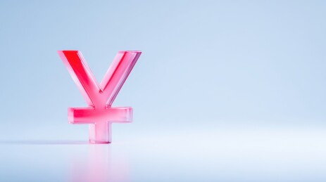 红色透明的日元符号