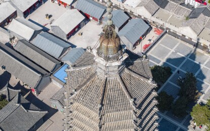 辽宁省锦州市古塔区广济寺塔航拍