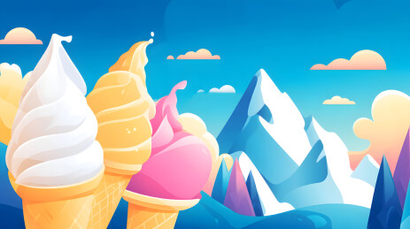 冰淇淋山脉的奇幻风景