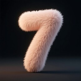 黑底梦幻毛绒数字7