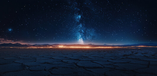 星空银河下的盐湖