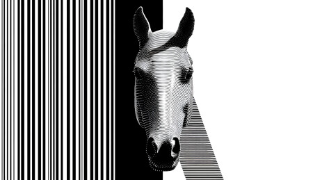 几何风格马匹头部图案