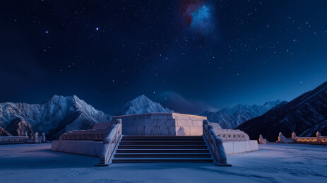 昆仑雪霁观星台盛景