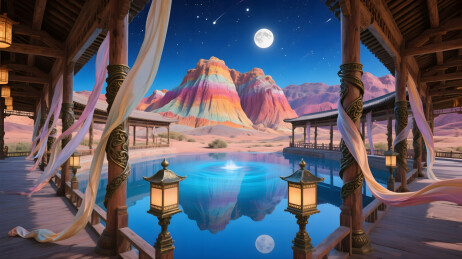 敦煌月泉秘境国潮游戏场景