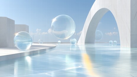 未来水球与建筑的梦幻结合