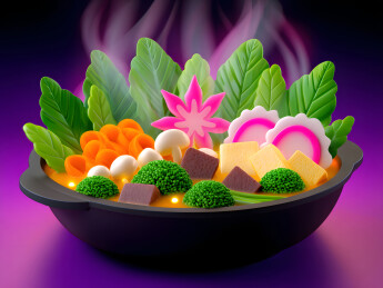 美味的火锅食材3D插画