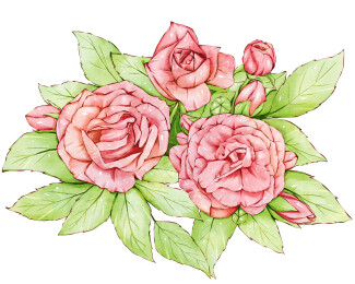 月季花插画元素