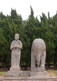 巩义 永昭陵石雕 石象与驯象人