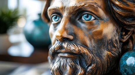 精美人物铜像特写