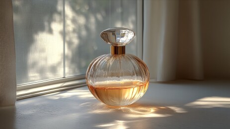 窗边精致香水瓶