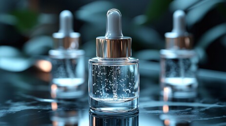 精致玻璃滴管精华液特写