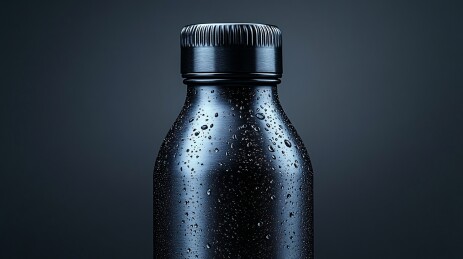 黑色水滴覆盖的简约水瓶