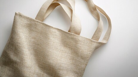 简约米色麻布手提袋