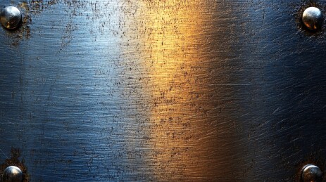 金属质感带钉生锈金属板画面