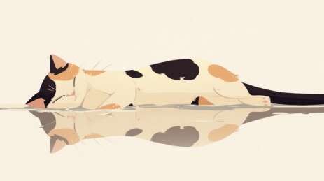 猫咪慵懒躺地